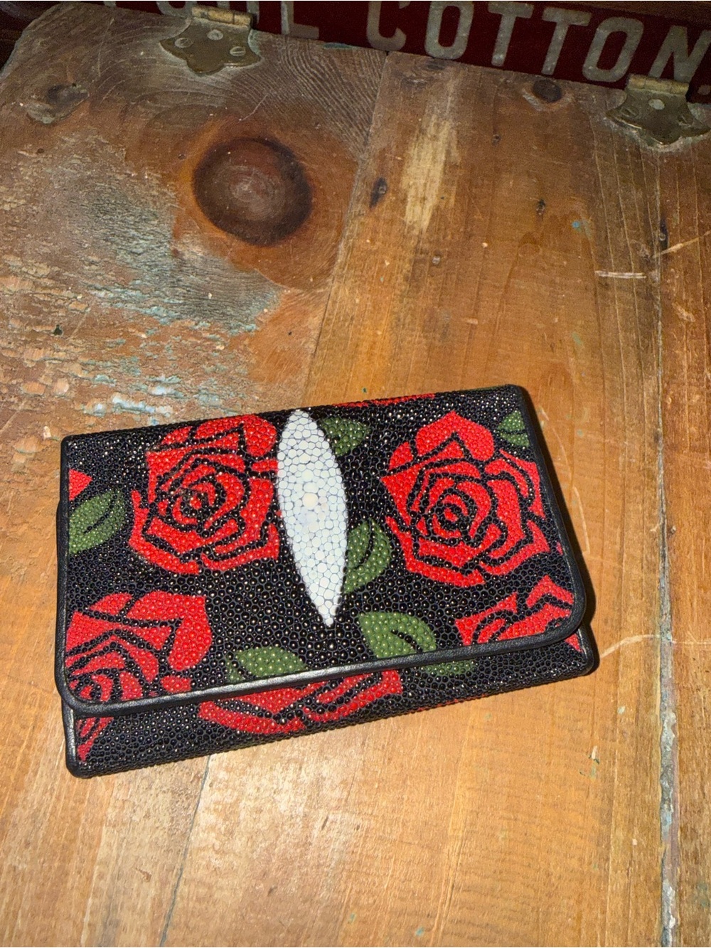 Floral Genuine Stingray Leather wallet